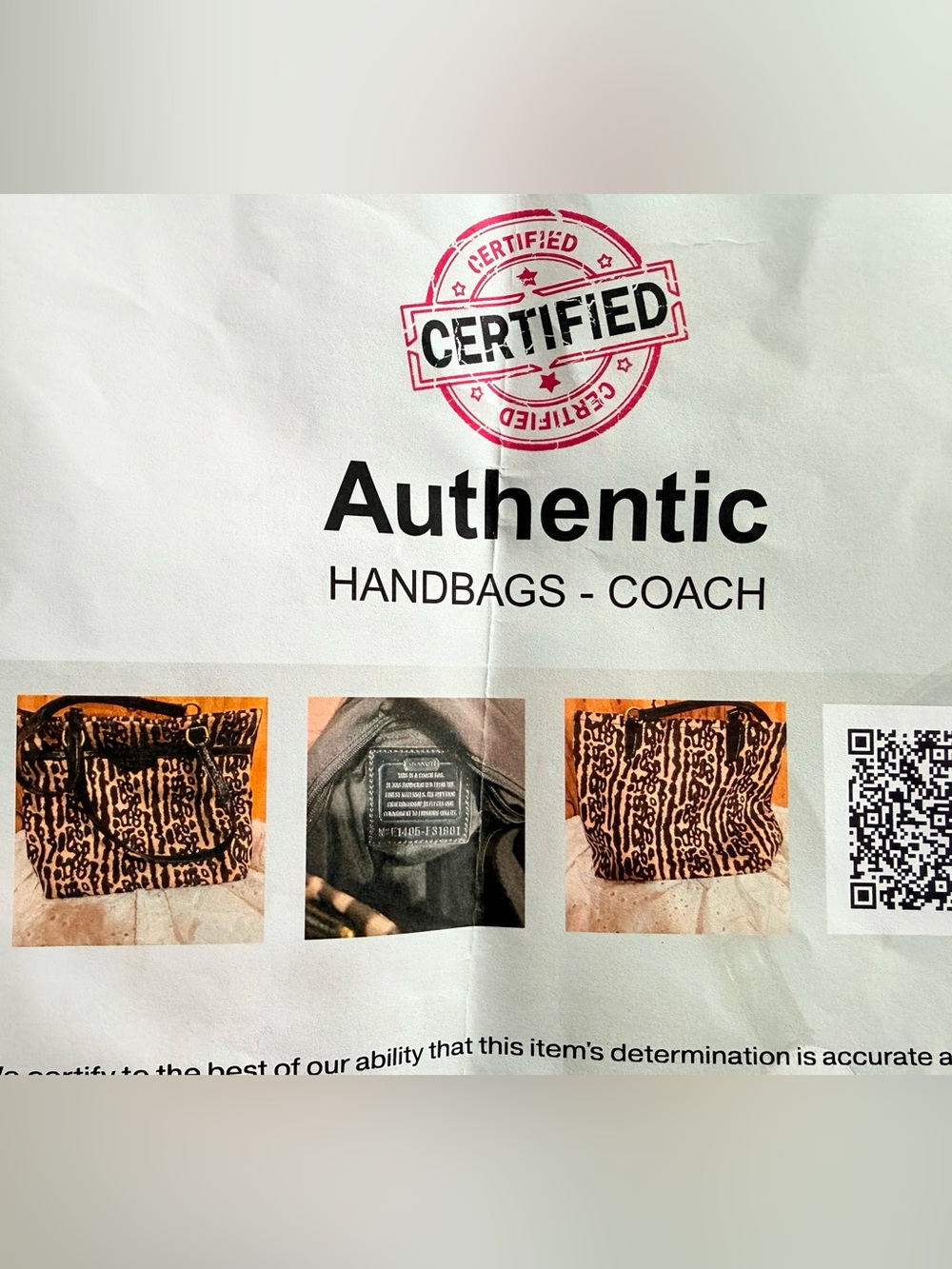 Coach Y2k Brown and Black Animal Print Tote with COA NWOT - Picture 2 of 7